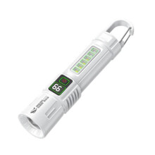SMILING SHARK SD-5424A Portable Super Bright Digital Display Flashlight With Hook Outdoor Zoomable Telescopic Light(White)