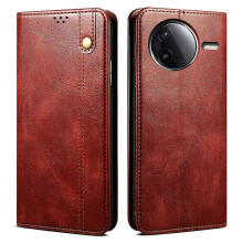 Hülle für Xiaomi Poco F7 Pro 5G/Redmi K80 5G, Crazy Horse Textur, gewachstes Leder, Brieftaschen- und Ständerfunktion