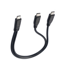 30 cm langes USB-C-auf-2-USB-C-Ladekabel für schnelles Laden von USB-C-Geräten, mehrfarbig