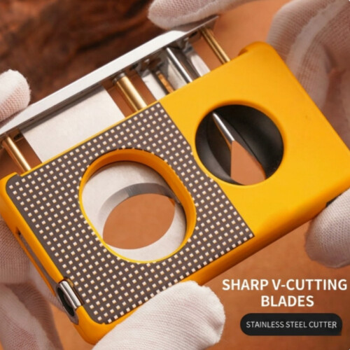 Επαγγελματικός κόφτης πούρων V-Cut, γκιλοτίνα από κράμα ψευδαργύρου με λεπίδα 2