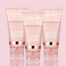 XINQITE Bio Collagen Face Mask Compatible with Medicube, Deep Hydrating Firming Hydrogel Mask for Overnight Skin Care, 3PC