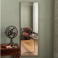 Silver Bevelled Wall Mirror 40X120Cm