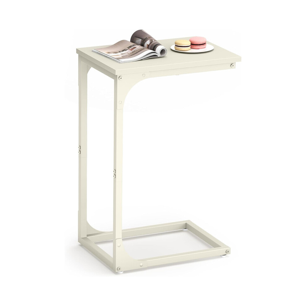 Vasagle (Misty ,Ink Black) C-Shaped Sofa Table, End Table With Metal Frame, Side Table For Living Room, Bedroom Grey/Black