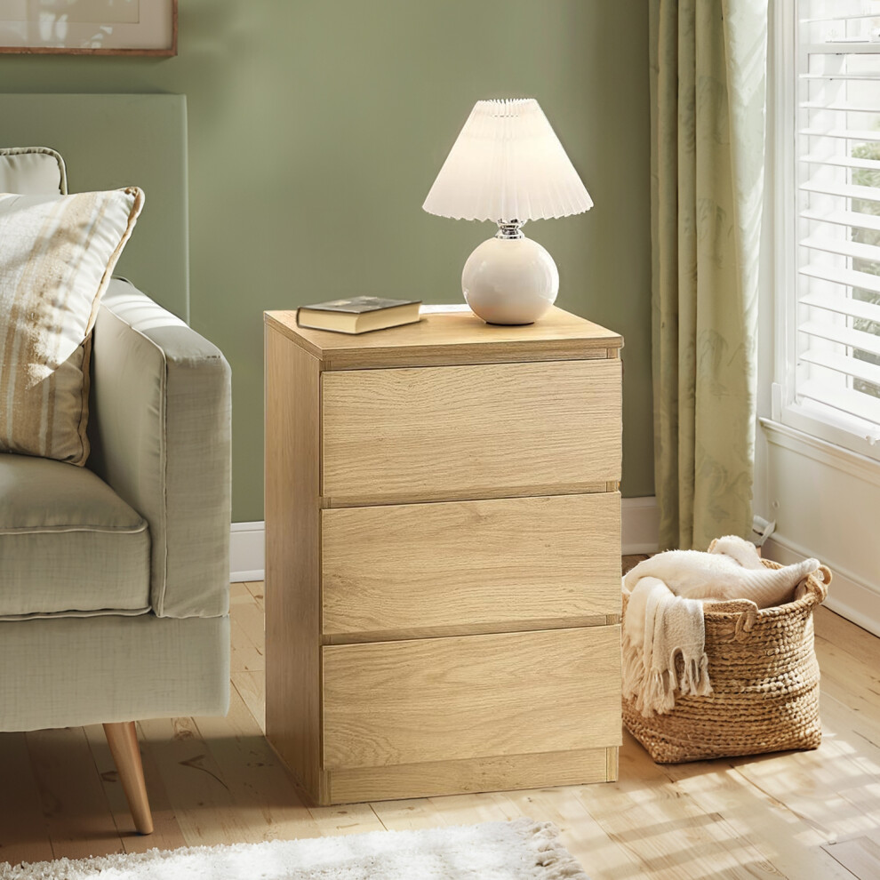 Vasagle (Straw ) Nightstand With Charging Station, Bedside Table, Side End Table With 3 Drawers, 2 Ac Outlets, 2 Usb Ports, For Bedroom Yellow