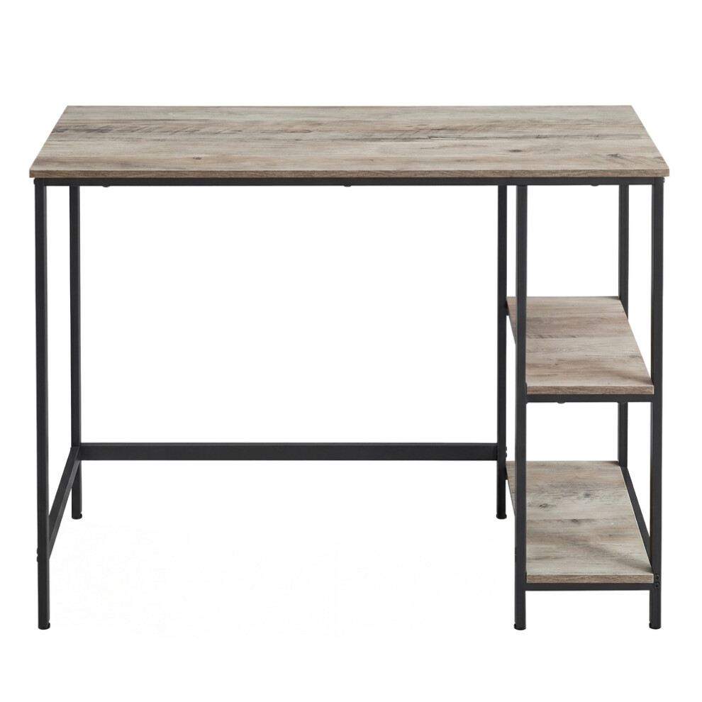 Vasagle (Heather Greige, Ink Black) Computer Desk With 2 Shelves On Left Or Right, Writing Desk, Work Table For Office Living Room, Steel Frame