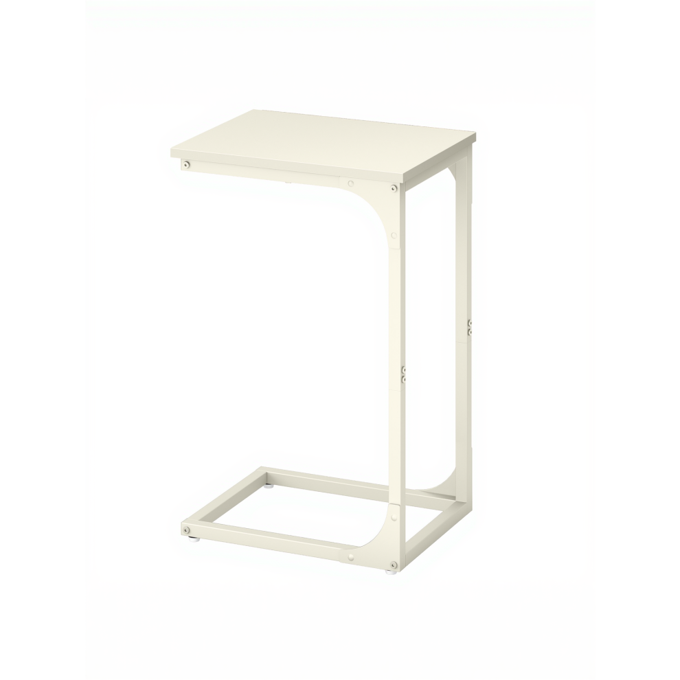 Vasagle ( White) C-Shaped Sofa Table, End Table With Metal Frame, Side Table For Living Room, Bedroom Cream/White