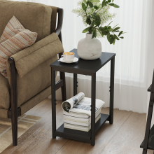 (Classic Black) Side Table, Small End Table, Nightstand for Living Room, Bedroom, Office, Bathroom,Heather Greige