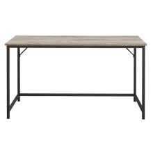 (Heather Greige,Ink Black) Computer Desk, Office Desk, 135 x 60 x 76 cm, for Study, Bedroom, Living Room