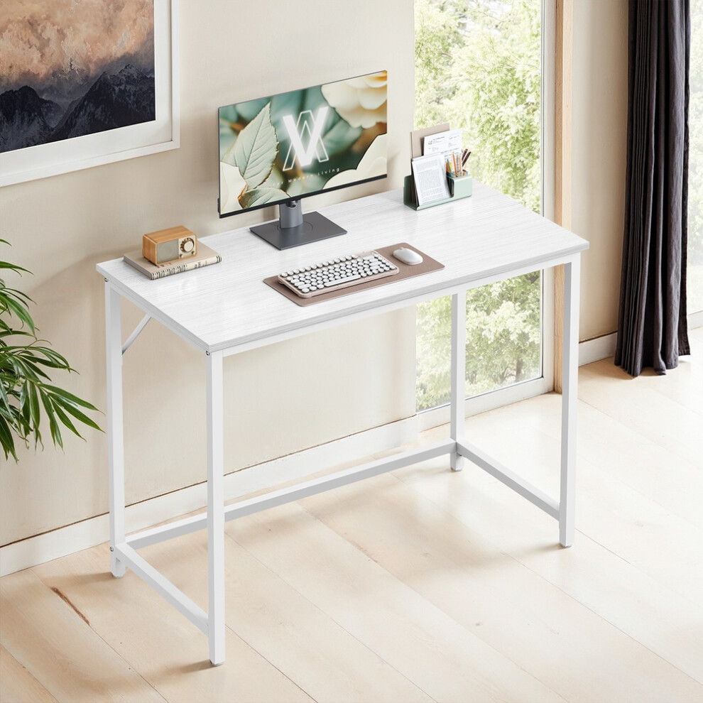 Vasagle (Maple ) Computer Desk, For Home Study, Bedroom, 100 X 50 X 76 Cm White