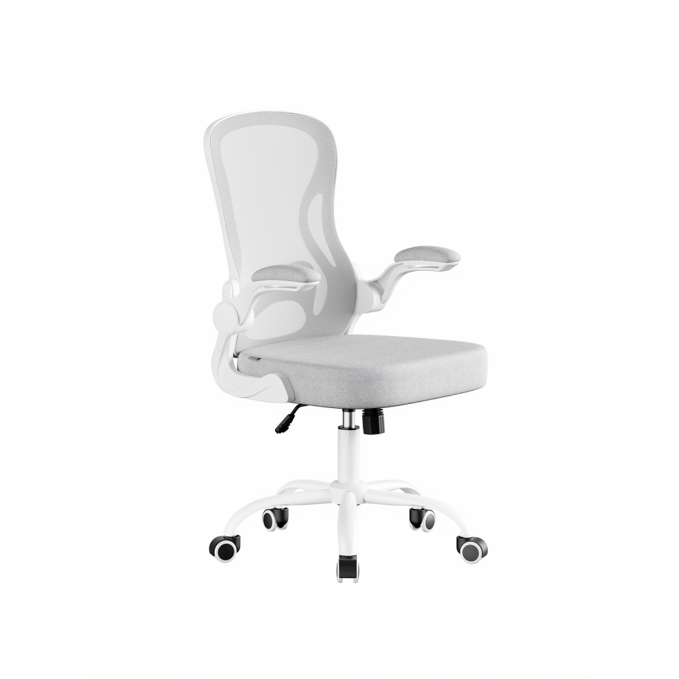 Songmics (Dove ) Ergonomic Mesh Office Chair With Lumbar Support, Rocking Function And Flip-Up Armrests Grey