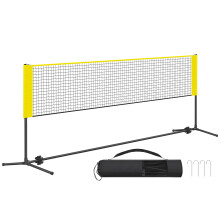 (Yellow and Black) 13ft Wide Badminton Net, Height Adjustable Volleyball Net, Foldable Pickleball Net for Junior Tennis, Kids, Indoor Outdoor Court