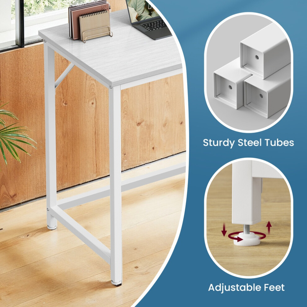 Vasagle (Maple ) Computer Desk, Office Desk, 80 X 50 X 76 Cm, For Study, Bedroom, Living Room White