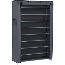(Grey) 10-Layer Shoe Storage Cabinet, Dustproof Shoe Rack, Holds 40-50 Pairs, for Hallway, Living Room