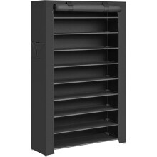 (Black) 10-Layer Shoe Storage Cabinet, Dustproof Shoe Rack, Holds 40-50 Pairs, for Hallway, Living Room