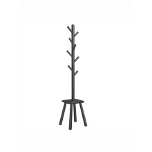 (InkBlack) Coat Rack Stand, Free Standing Hall Tree with 8 Hooks and Storage Shelf, 175.8 cm Tall, for Coats, Hats