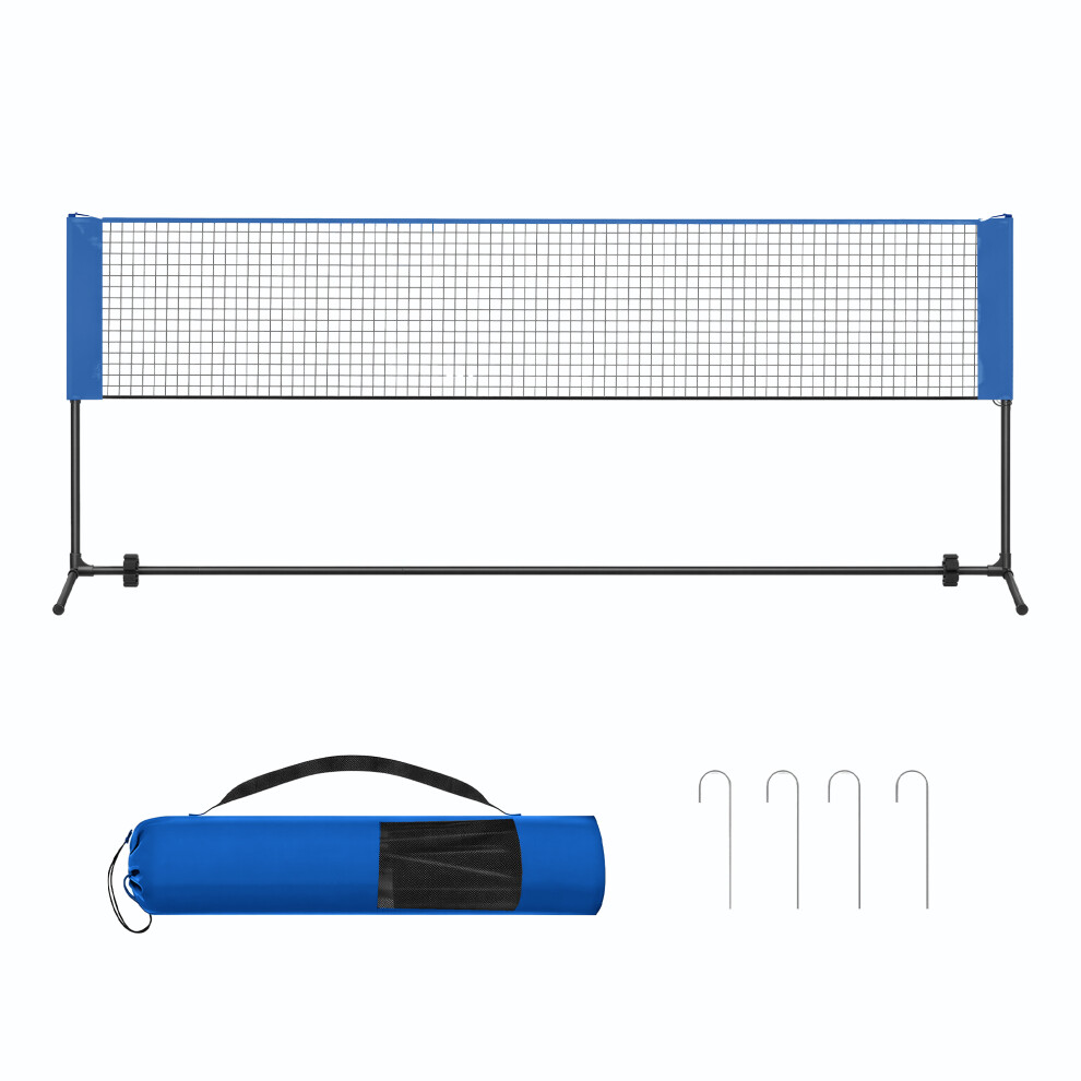Songmics (Black (Stand); Black + Blue (Net)) Badminton Net, Height Adjustable Volleyball Net, Portable Set For Tennis