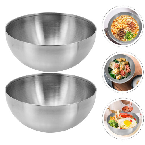 Conjunto de 2 tigelas para salada em aço inoxidável