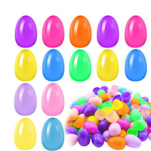 Plastic paaseieren 6x4cm, gemengde kleuren, bulkverpakking