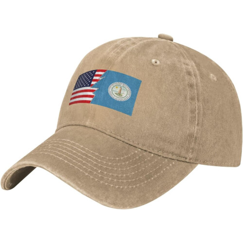Boné de beisebol com a bandeira de Virginia Beach – Ajustável, de algodão.