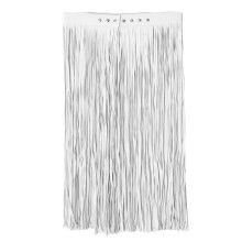 Cinto de cintura com franjas em couro PU branco estilo boho
