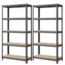 (Dove Grey) Set of 2 Heavy Duty Shelving Units, Steel Shelving Unit, 5 Shelves, Screwless for Garage, Warehouse, Utility Room