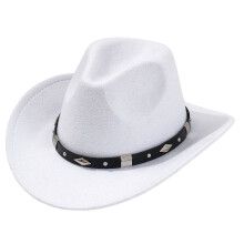 Καπέλο Unisex Western Cowboy με Μεταλλική Λεπτομέρεια Λευκό