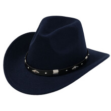 Καπέλο Unisex Western Cowboy με Μεταλλική Λεπτομέρεια σε Μπλε Σκούρο Μπλε