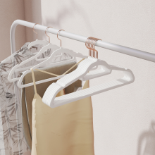 (White) Velvet Hangers, Set of 50 Clothes Hanger with Black Swivel Hook, Non-Slip, and Space-Saving, for Coat, Shirt, Dress, Pants, Tie