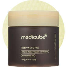 Medicube Deep Vita C Facial Pads, Vitamin C Toner Pads for Uneven Skin Tone, 500,000PPM of Vitamin Water & 3 Types of Vitamin, Hydrating & Resurfacing
