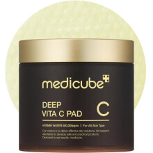 Medicube Deep Vita C Facial Pads Vitamin C Toner Pads for Uneven Skin Tone 500 000PPM of vitamin water & 3 types of vitamin Hydrating & Resurfacing