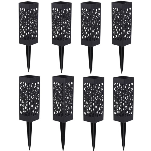 Schwarzer ABS-Grabvasenhalter – Hohles Design, 8er-Pack 1