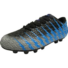(2.5, Black/Sky/Silver) Vizari Bolt Nocken-Fußballschuhe (FG) für Jungen & Mädchen – Synthetikleder, PU-Sohle für Halt & Komfort