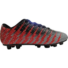 (1, Black/Red/Silver) Vizari Bolt Nocken-Fußballschuhe (FG) für Jungen & Mädchen – Synthetikleder, PU-Sohle für Halt & Komfort