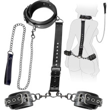 Verstellbares Fesselzubehör-Set mit Halsband und Handschlaufen für Rollenspiele