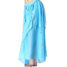 Beautiful Show Ready Coin Skirt For Belly Dancing-Lake Blue