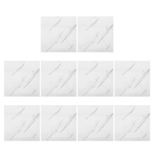 10Pcs White PVC Peel and Stick Marble Tiles for Kitchen Bathroom Walls