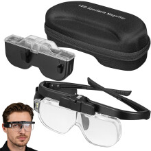 180% Magnifier Glasses with LED Light for Reading Sewing Loupes