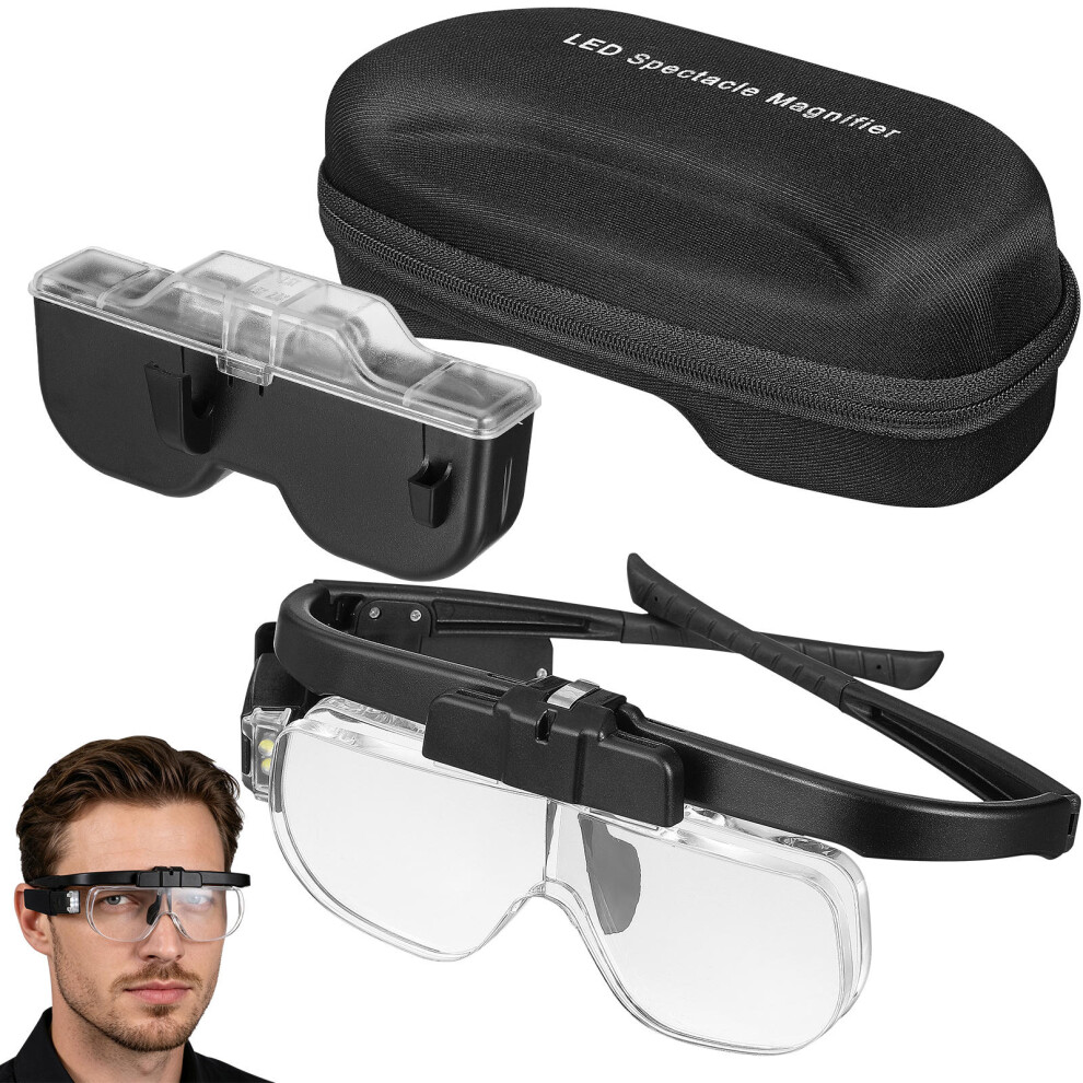 Artibetter Light 180% Magnifier Glasses With Led For Reading Sewing Loupes