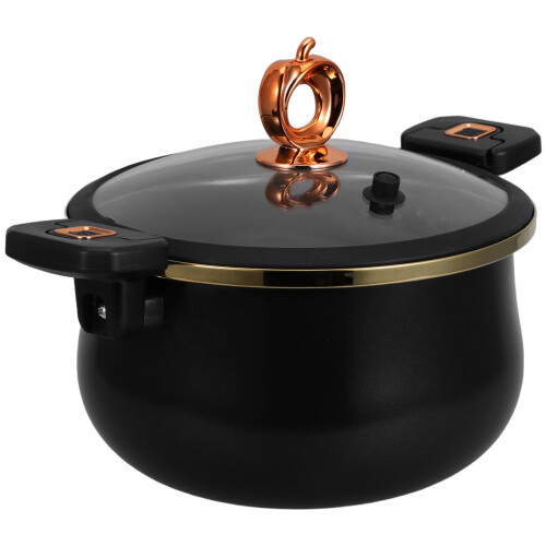 Black Enamel Cast Iron Micro Pressure Cooker Non-Stick Pot