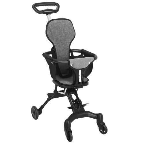 1Set Lightweight Travel Stroller Black with One-Click Fold for Baby
