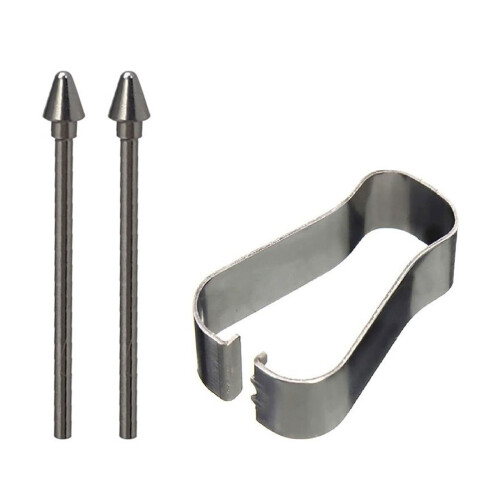 Touch Pen Nib Tip Remove Tool Replacement-2 nibs 2 clips Metal