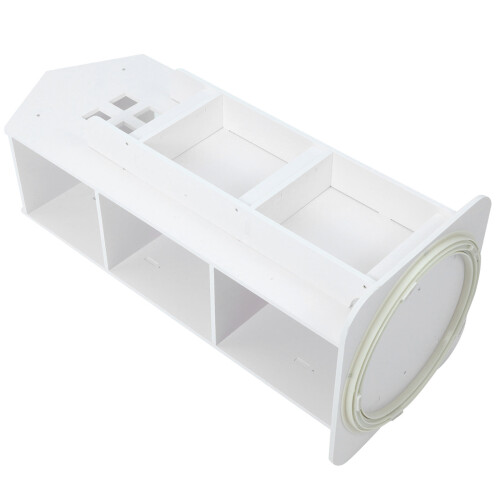 1Set Multifunctional White Wood Rotating Bookcase Toddler Storage Rack