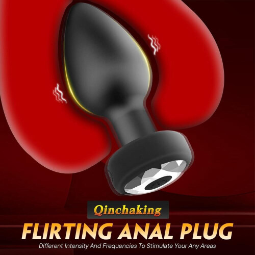 Remote-Control Silicone Plug Massager with 10 Vibration Modes, Waterproof Design 2