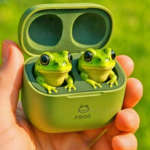 Frog Bluetooth Earbuds - Cute Animal Wireless Headphones with Charging Case, Deep Bass & Noise Reduction, IPX4 Waterproof Gift for Kids/Friends