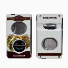 Professional V-Cut Cigar Cutter, Zinc Alloy Guillotine with Stainless Steel Blade for Cigars, Heavy Duty Gift for Men White