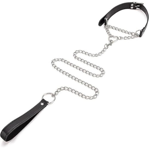 Σετ κολάρου choker από δέρμα PU με αλυσίδα για γοτθικά αξεσουάρ cosplay 1