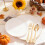 100-pack vita plasttallrikar med guldkant – 50Dinner 3