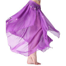 Colorful Middle Eastern Style Dance Skirt Soft Polyester-Purple