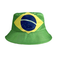 Soccer Themed Bucket Hat Packable Convertible- Brazil