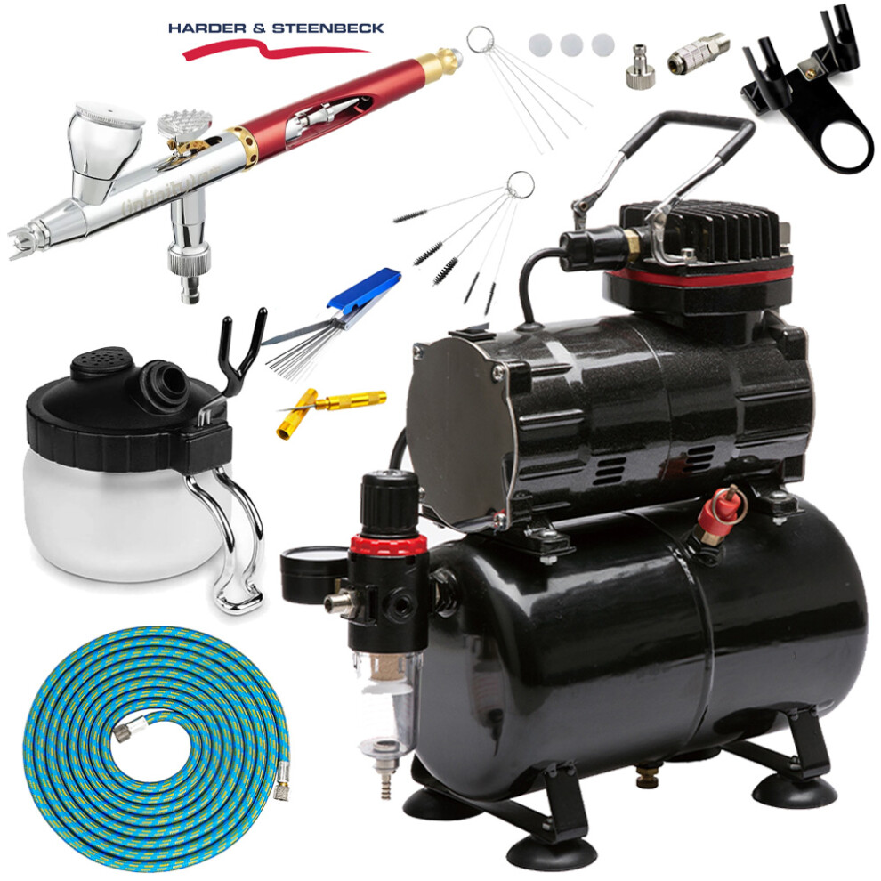 Harder & Steenbeck Infinity Crplus 2In1 Airbrush Standard Compressor Bundle Kit 5061031133285